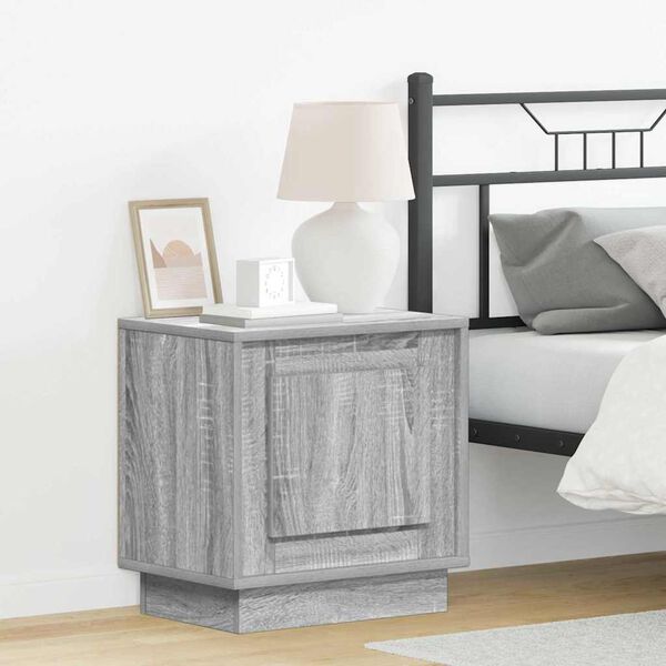 vidaXL Cabinet de chevet Gris 44 x 34,5 x 45 cm Bois d'ing&eacute;nierie