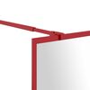 vidaXL Paroi de douche avec verre ESG transparent rouge 80x195 cm