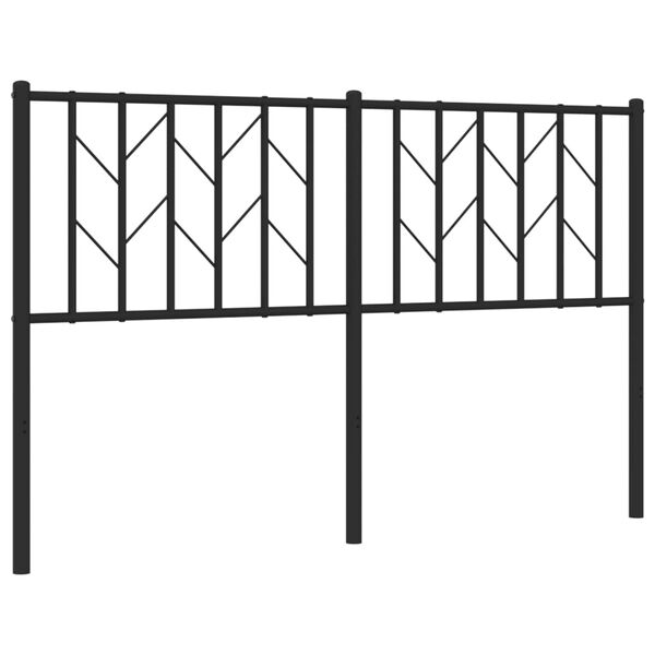 vidaXL T&ecirc;te de lit m&eacute;tal noir 140 cm