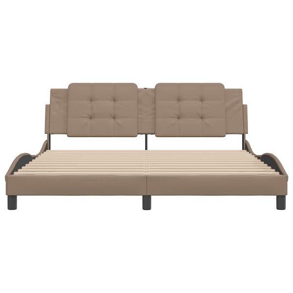 vidaXL Cadre de lit sans matelas Zadar cappuccino 180x200 cm similicuir