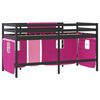 vidaXL Lit mezzanine enfants avec rideaux sans matelas rose 80x200cm