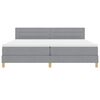 vidaXL Lit &agrave; ressorts avec matelas Gris clair 200 x 200 cm tissu