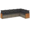 vidaXL Salon de jardin avec coussins 7 pcs gris r&eacute;sine tress&eacute;e
