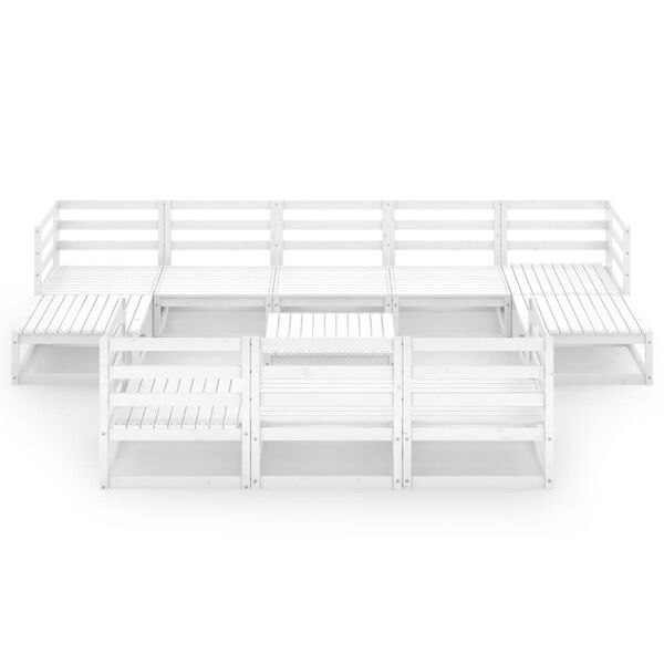 vidaXL Salon de jardin 11 pcs bois de pin massif