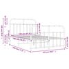 vidaXL Cadre de lit m&eacute;tal sans matelas et pied de lit blanc 120x190 cm