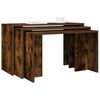 vidaXL Tables gigognes 3 pcs ch&ecirc;ne fum&eacute; bois d'ing&eacute;nierie