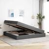 vidaXL Lit avec rangement et matelas Gris fonc&eacute; 200 x 200 cm Polyester