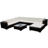 vidaXL Salon de jardin 8 pcs avec coussins r&eacute;sine tress&eacute;e marron