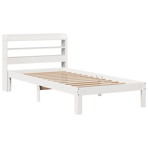 vidaXL Cadre de lit avec t&ecirc;te de lit sans matelas blanc 90x200 cm