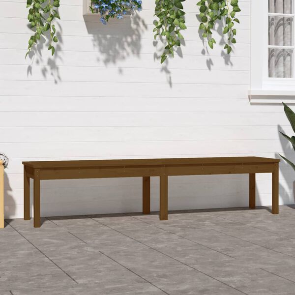 vidaXL Banc de jardin &agrave; 2 places marron miel 203,5x44x45cm bois de pin