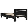 vidaXL Cadre de lit sans matelas avec tête de lit noir 75x190 cm