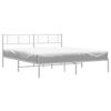 vidaXL Cadre de lit m&eacute;tal sans matelas et t&ecirc;te de lit blanc 183x213 cm