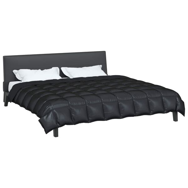 vidaXL Duvet d'hiver Noir 220 x 240 cm Satin et Microfibre