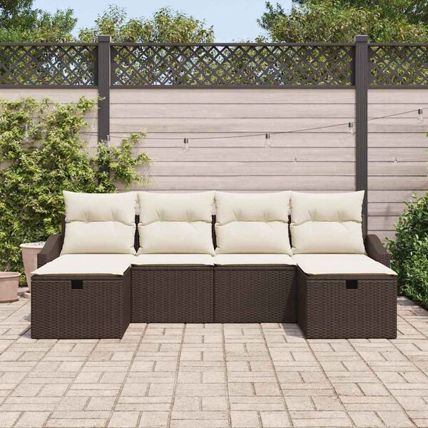 vidaXL Ensemble de canap&eacute; de jardin avec coussin 6 pcs polyrotin