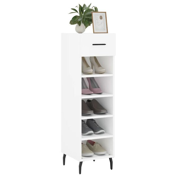vidaXL Armoire &agrave; chaussures blanc 30x35x105 cm bois d'ing&eacute;nierie