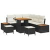 vidaXL Ensemble de canap&eacute; de jardin 8 pc 7-Nombre de places Noir