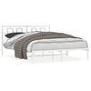 vidaXL Cadre de lit m&eacute;tal sans matelas et t&ecirc;te de lit blanc 150x200 cm