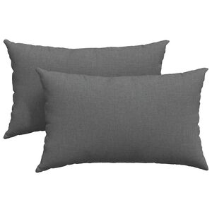 vidaXL Coussins de canap&eacute; 2 pcs Gris fonc&eacute; 50 x 30 cm tissu