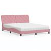 vidaXL Lit avec matelas rose 160x200 cm velours