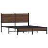 vidaXL Cadre de lit en m&eacute;tal sans matelas ch&ecirc;ne marron 137x190 cm