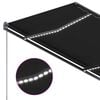 vidaXL Auvent automatique capteur de vent et LED 350x250 cm Anthracite