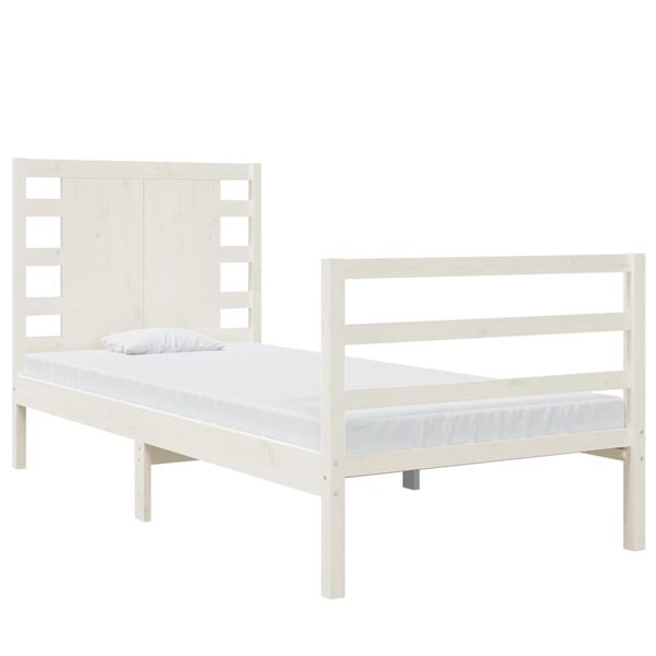 vidaXL Cadre de lit sans matelas blanc 75x190 cm bois de pin massif