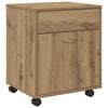 vidaXL Armoire roulante ch&ecirc;ne artisanal 45x38x54 cm bois d'ing&eacute;nierie