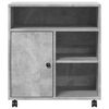 vidaXL Support d'imprimante avec roulettes gris béton 60x50x67 cm