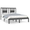 vidaXL Cadre de lit Gris Bois de pin massif 140x190 cm