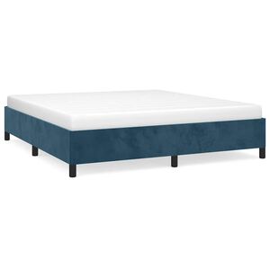 vidaXL Cadre de lit sans matelas bleu fonc&eacute; 160x200 cm velours