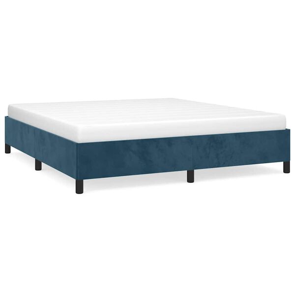 vidaXL Cadre de lit sans matelas bleu fonc&eacute; 160x200 cm velours