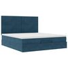 VidaXL Cadre de lit ottoman avec matelas bleu fonc&eacute; 180x200 cm velours