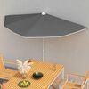 vidaXL Demi-parasol de jardin avec m&acirc;t 180x90 cm anthracite