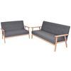 vidaXL Ensemble de canap&eacute;s 2 pcs Tissu Gris fonc&eacute;