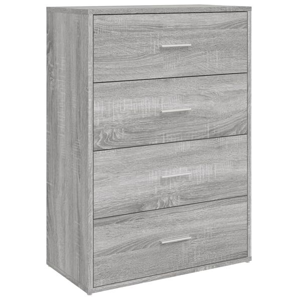 vidaXL Buffets 2 pcs sonoma gris 60x31x84 cm bois d'ingénierie
