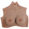 vidaXL Plastron en silicone marron p&acirc;le coupe D
