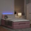 vidaXL Lit ottoman avec matelas et LED rose 120x190 cm velours