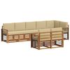 vidaXL Ensemble de canap&eacute;s d'ext&eacute;rieur 8 pc Naturel et Beige Polyester