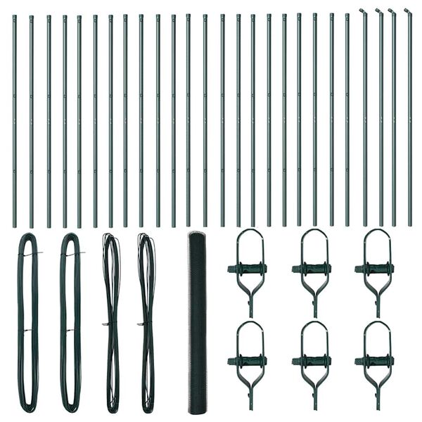 vidaXL Poteau de clôture. Vert 50 x 1,6 m (treillis 25 mm)