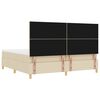 vidaXL Lit &agrave; ressorts avec matelas Cr&egrave;me 200 x 200 cm tissu