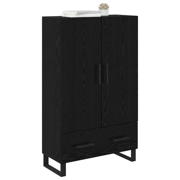 vidaXL Haut Armoire Ch&ecirc;ne noir 69,5 x 30 x 115 cm Bois d'ing&eacute;nierie