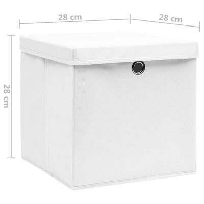 vidaXL Boîtes de rangement avec couvercles 10 pcs 28x28x28 cm