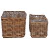 vidaXL Panier de plantation avec stockage 3 pcs Marron Rattan Kubu