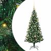 vidaXL Sapin de No&euml;l artificiel pr&eacute;-&eacute;clair&eacute; Vert 120 cm PVC et m&eacute;tal