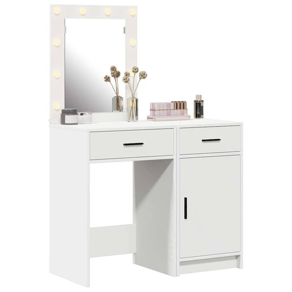 vidaXL Table de Toilette avec tiroir 2 pcs Blanc 50 x 41 x 135 cm