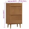 vidaXL Armoire &agrave; chaussures MOLDE Marron 59,5x35x103 cm Bois de pin