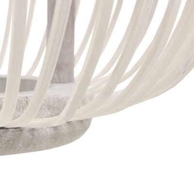 vidaXL Lampe suspendue Blanc Osier 40 W 30x22 cm Globe E27