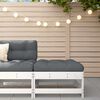 vidaXL Repose-pied de jardin avec coussin blanc bois de pin massif
