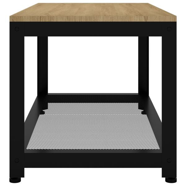 vidaXL Table basse Marron clair et noir 90x45x45 cm MDF et fer
