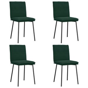 vidaXL Chaises &agrave; manger lot de 4 Vert fonc&eacute; Velours